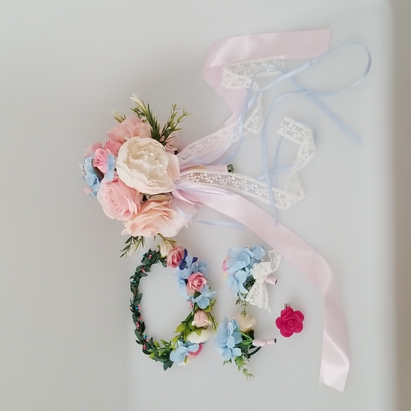 Bundle of 5 Wedding Bridal Bouquet Set - Picture 1 of 13